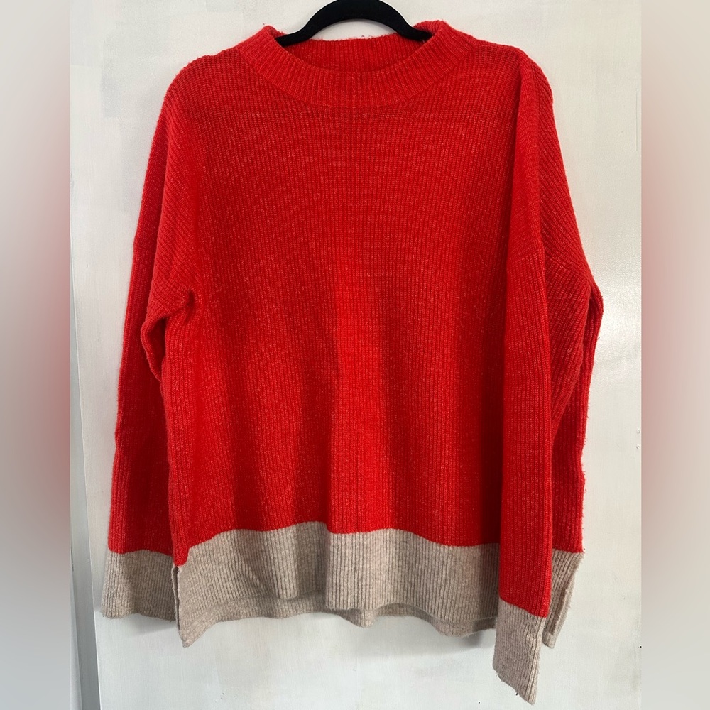 Orange red and beige sweater by Joules